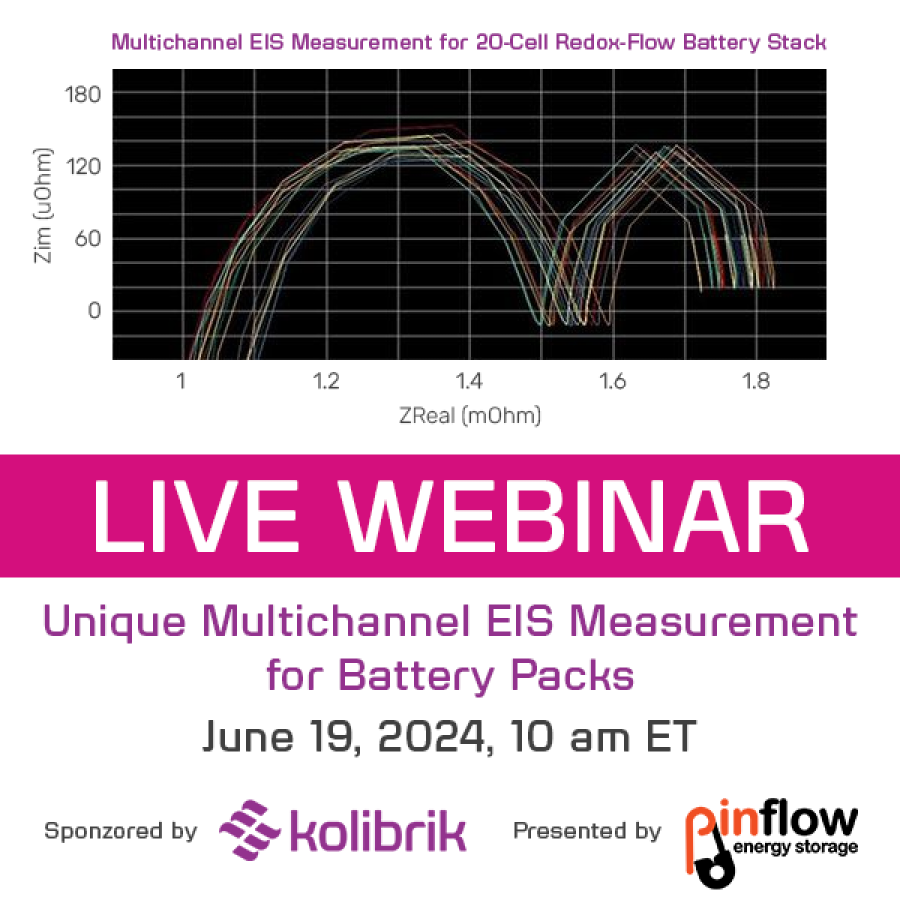 Webinar on "Unique Multichannel EIS Measurement for Battery Packs"